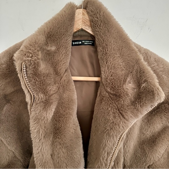 Tan Faux Fur Coat - Picture 3 of 6